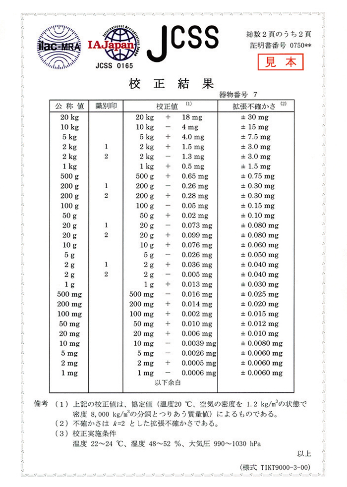 校正サービス | 新光電子株式会社の電子天びん（天秤）・はかり
